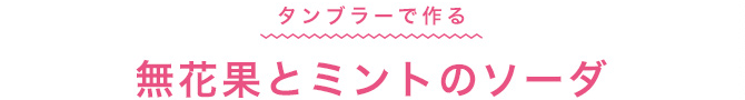 タンブラーで作る　無花果とミントのソーダ