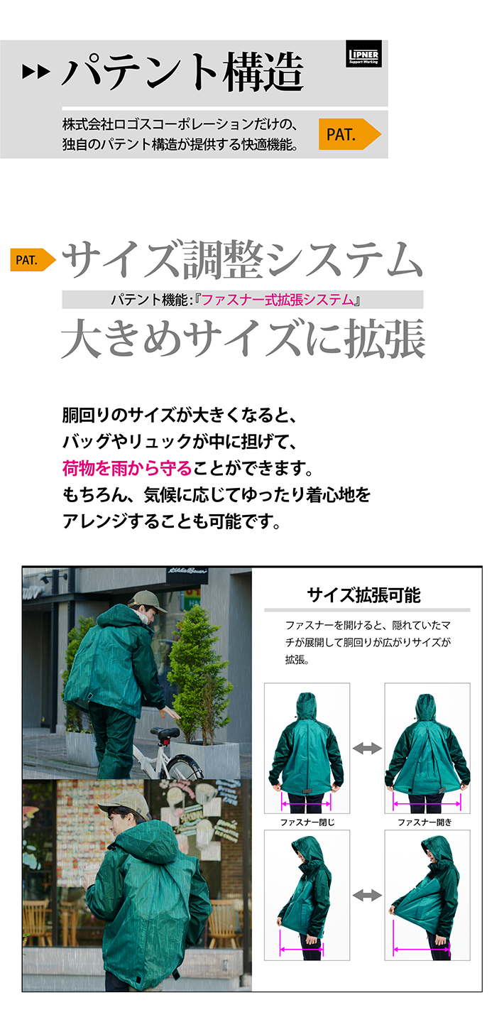 株式会社ロゴスコーポレーションだけの、独自のパテント構造が提供する快適機能。