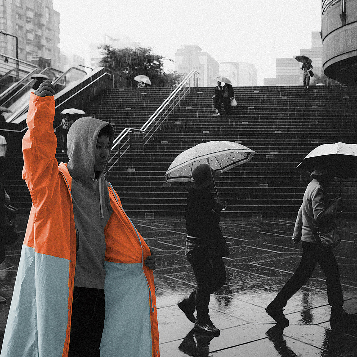 レインコンフォート　ネオンポンチョコート 個人レインウエア