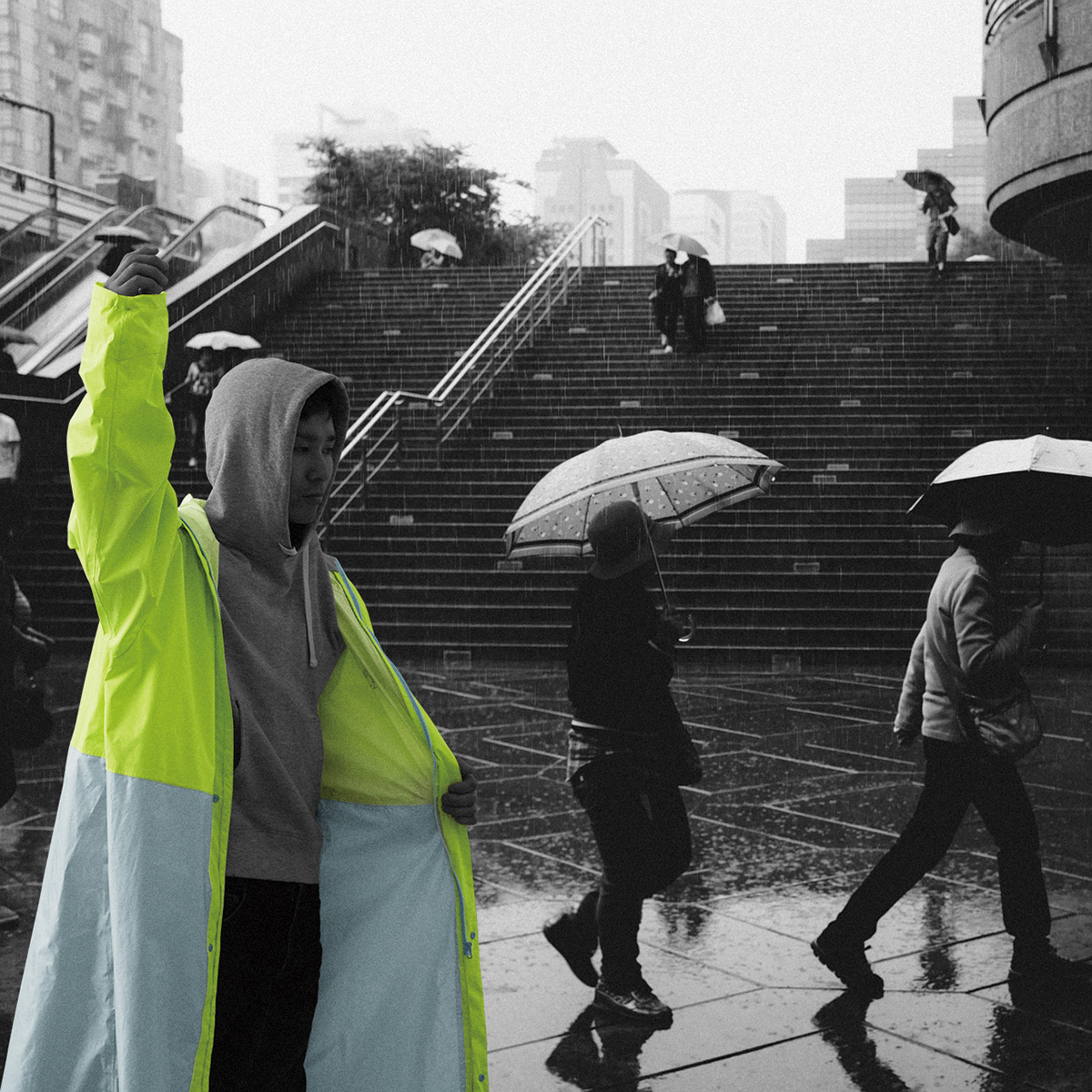 レインコンフォート　ネオンポンチョコート 個人レインウエア