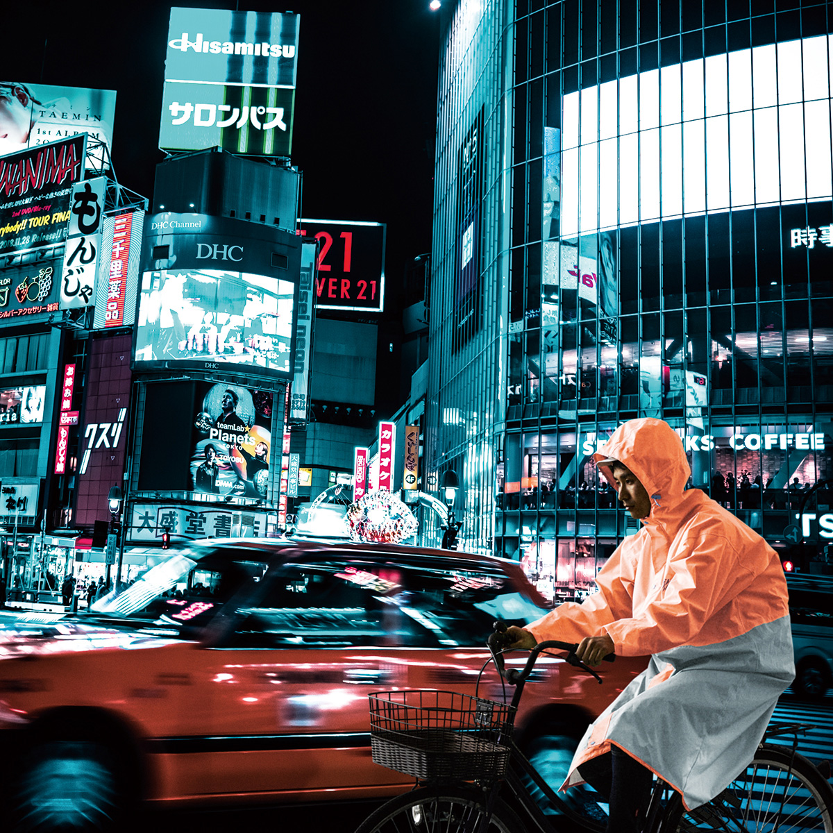 レインコンフォート　ネオンポンチョコート 個人レインウエア