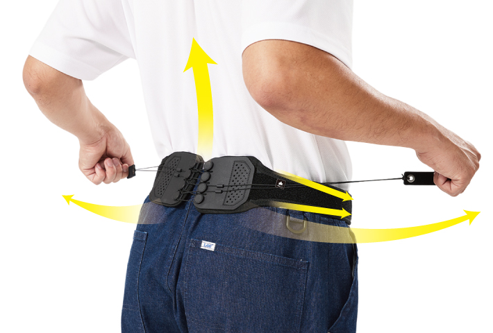 軽い力でしっかり固定。滑車構造で負担を軽減