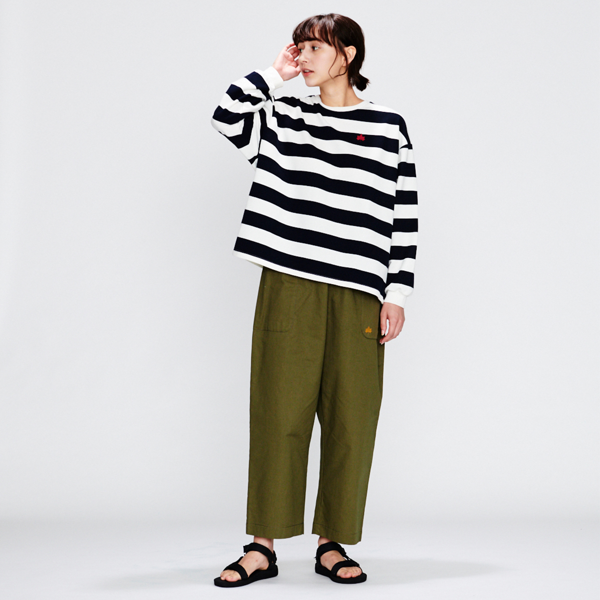 ボーダーBIGトレーナー（レディース） トップス