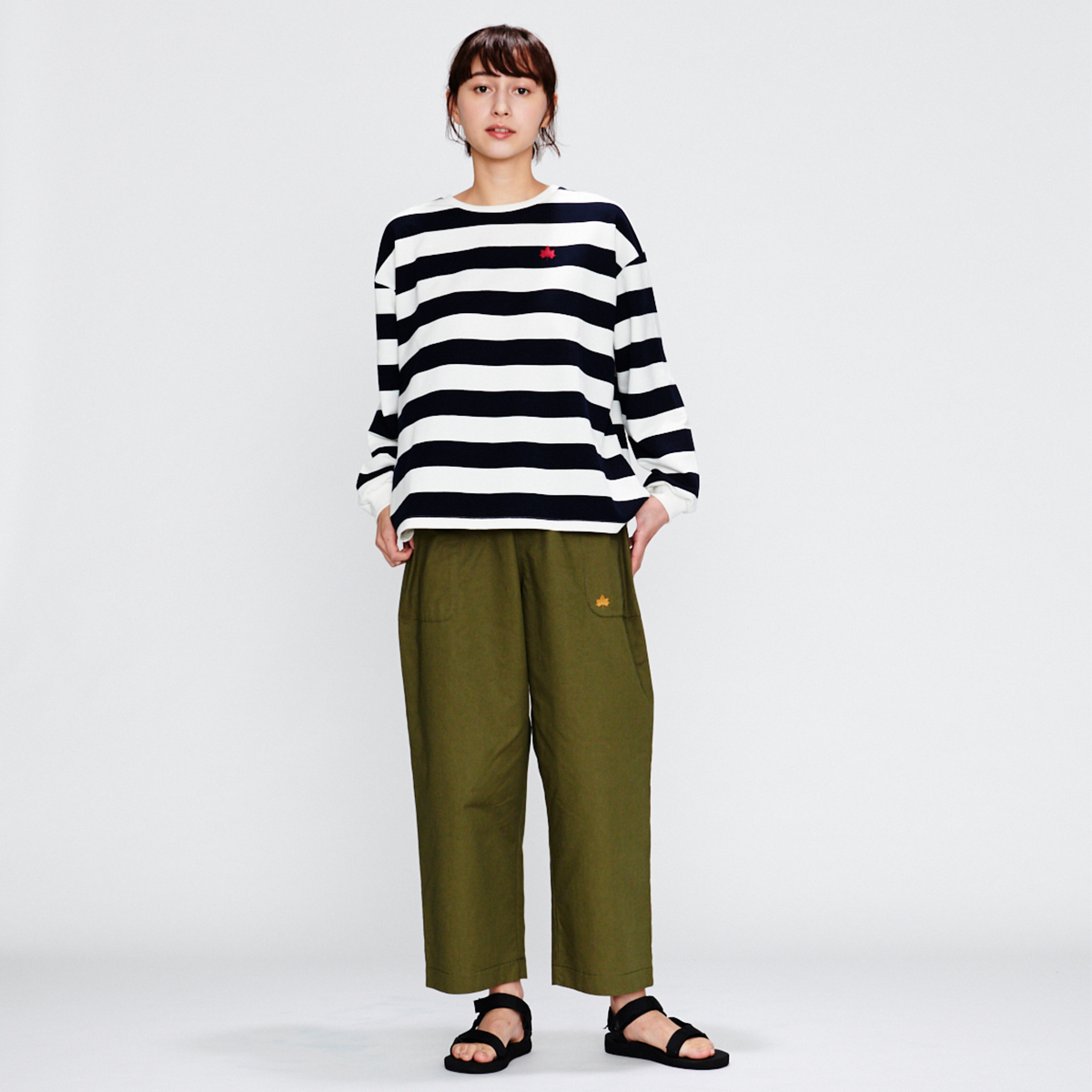 ボーダーBIGトレーナー（レディース） トップス