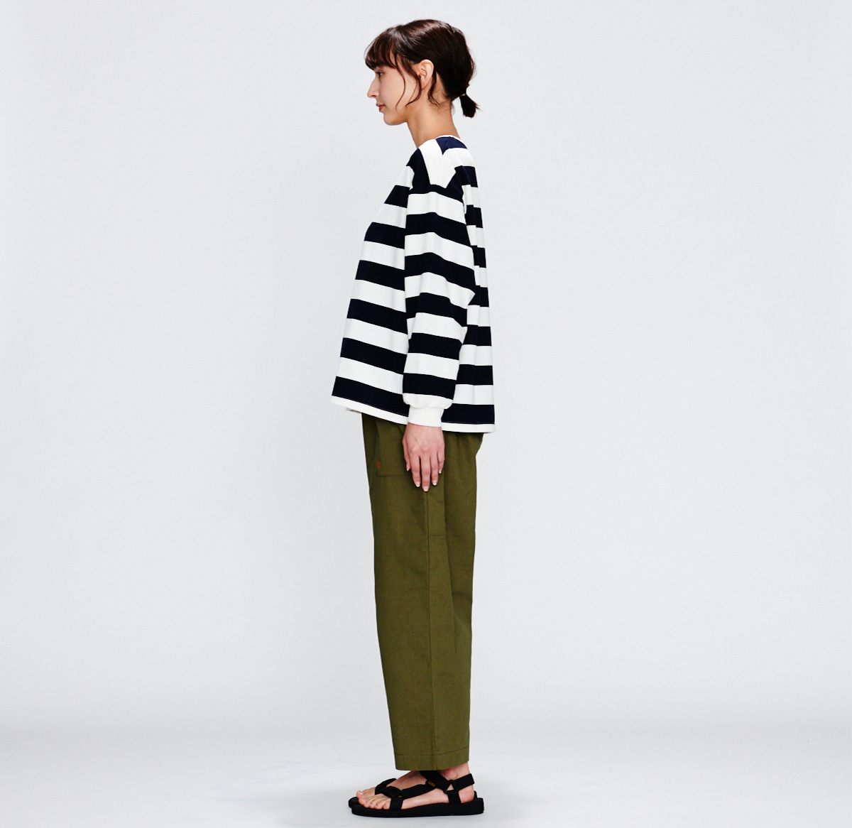 ボーダーBIGトレーナー（レディース） トップス