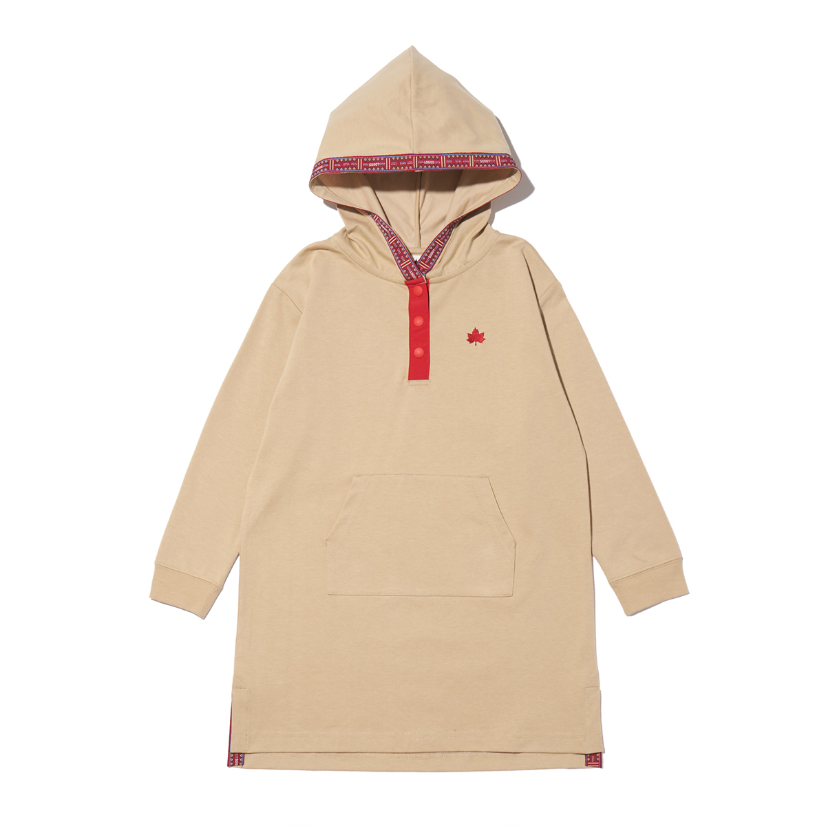 ハーフスナップロングトップフーディー（キッズ） トップス