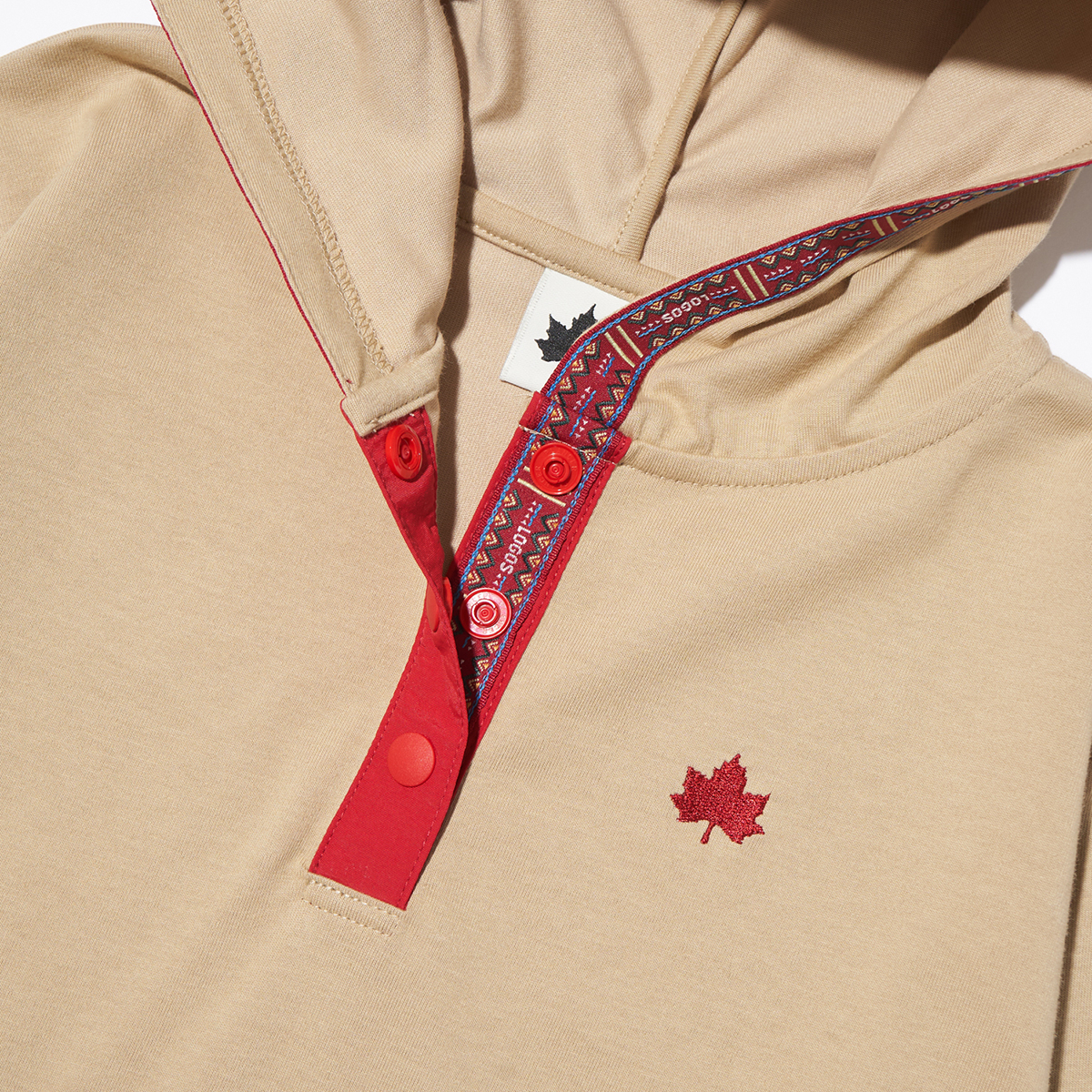 ハーフスナップロングトップフーディー（キッズ） トップス