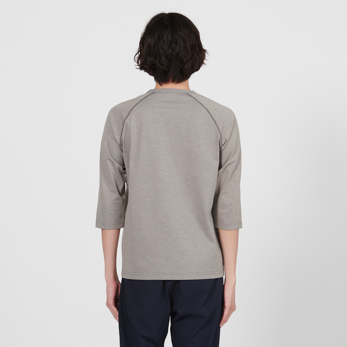 メランジ7分袖Tシャツ トップス