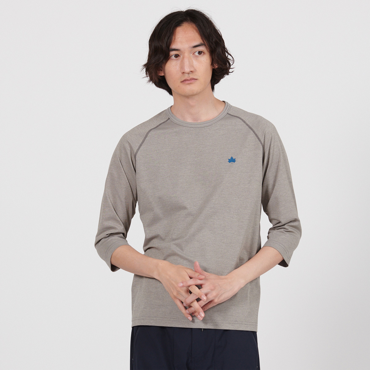 メランジ7分袖Tシャツ トップス