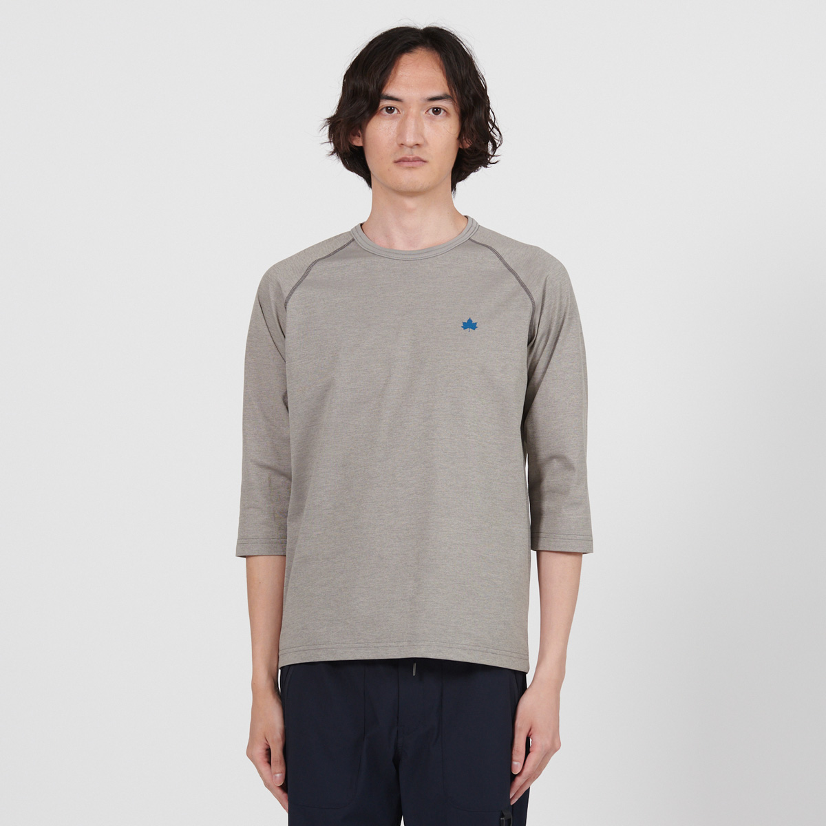 メランジ7分袖Tシャツ トップス