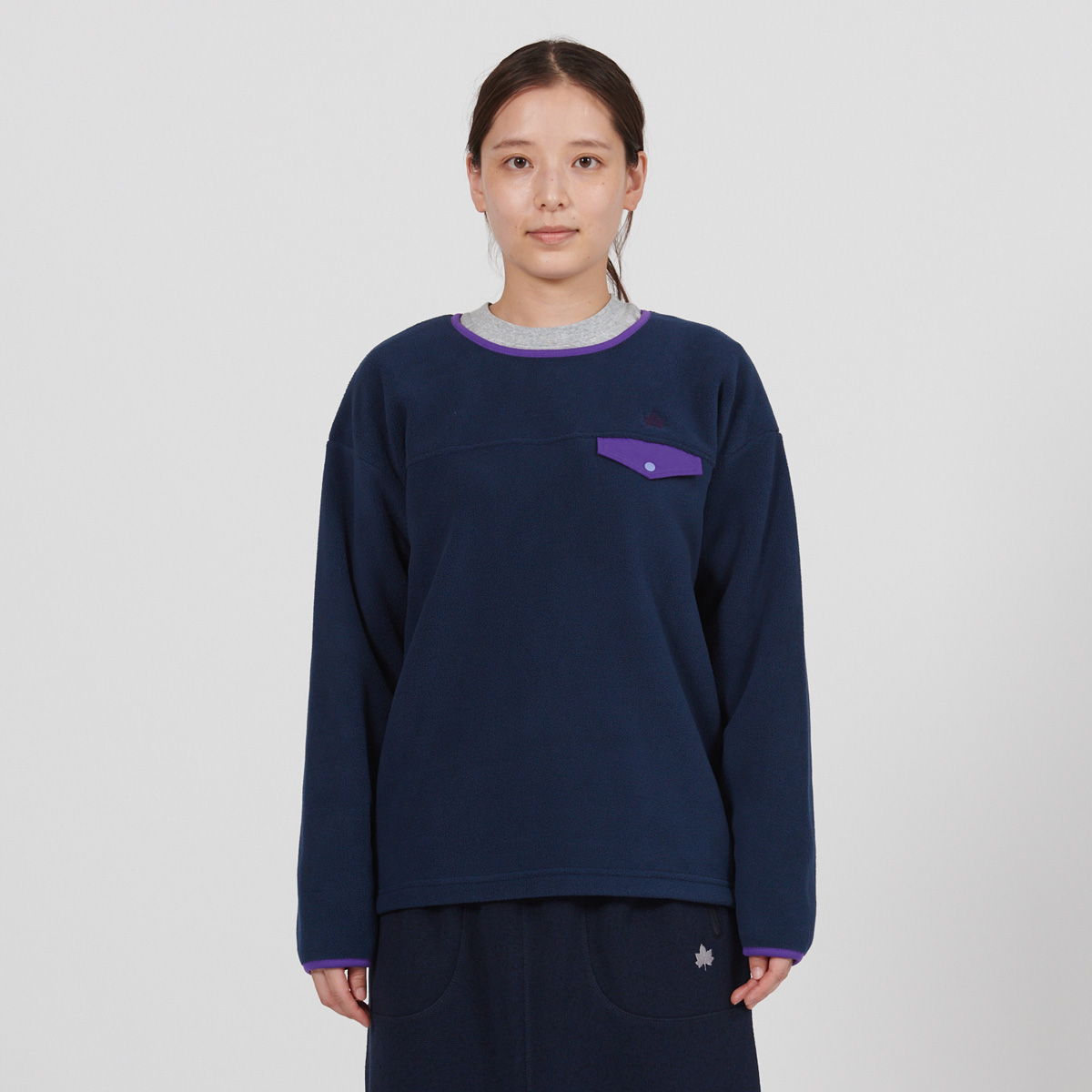 フリースクルーネック トップス