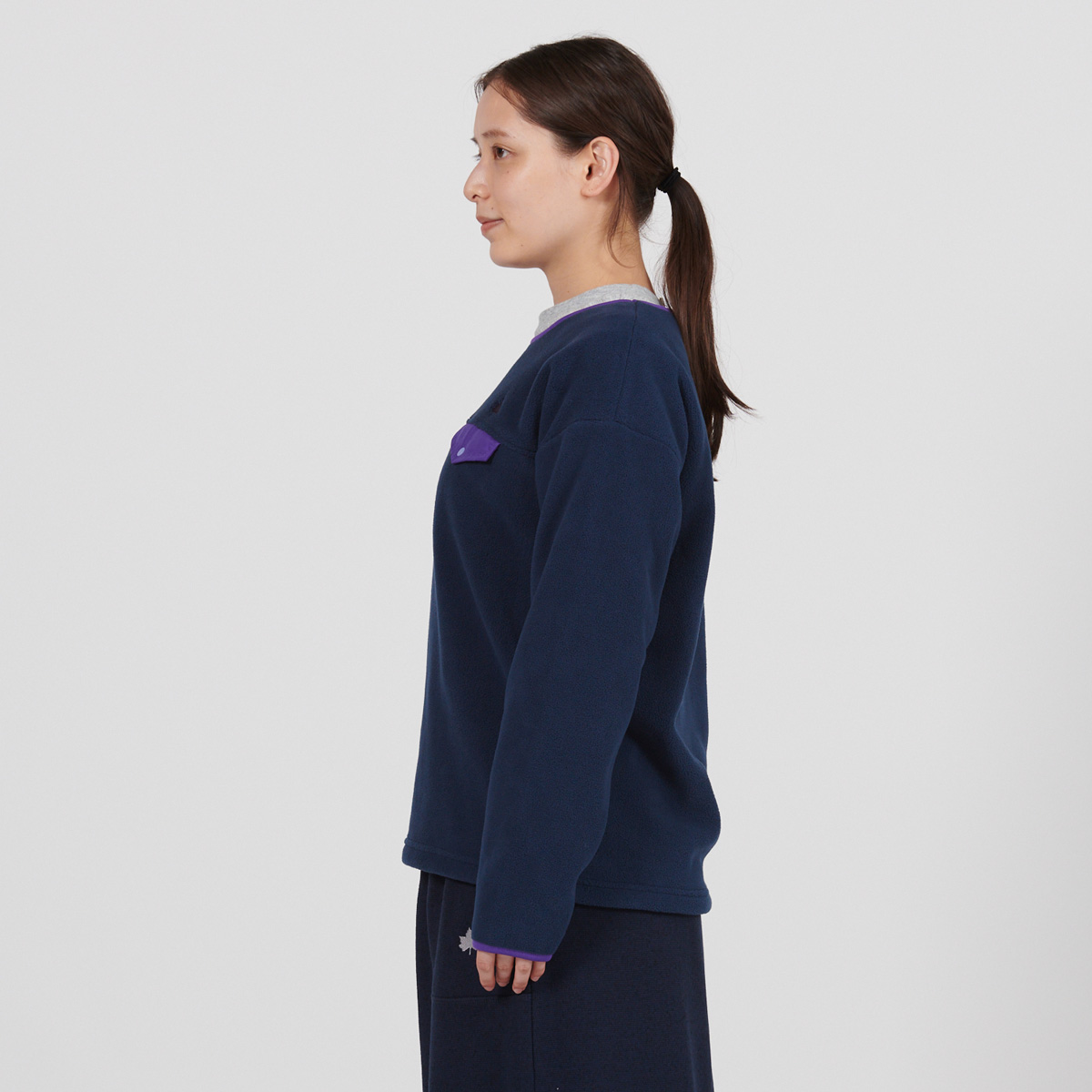 フリースクルーネック トップス