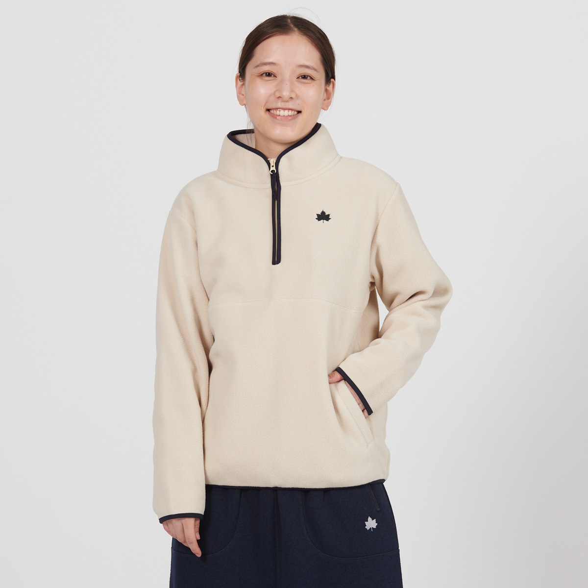 フリースハーフジップジャケット アウター