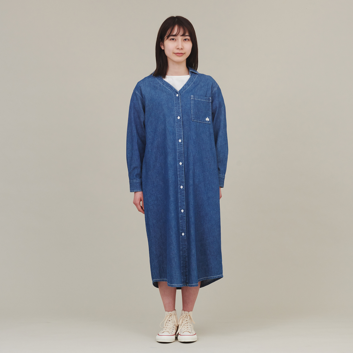 スキッパーデニムワークワンピース ワンピース