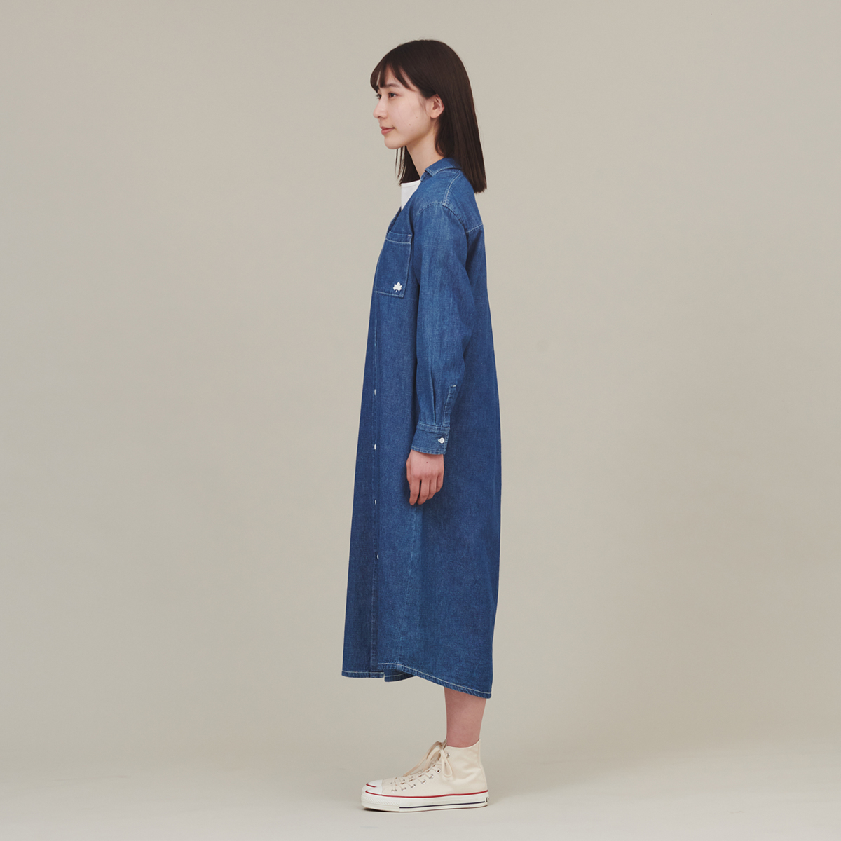 スキッパーデニムワークワンピース ワンピース