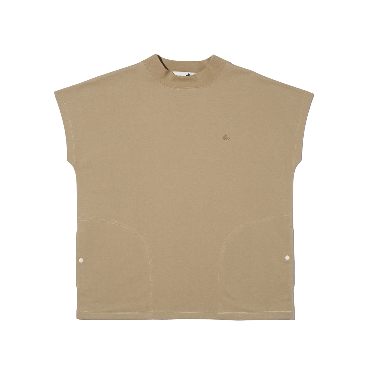 モックネックフレンチスリーブT トップス