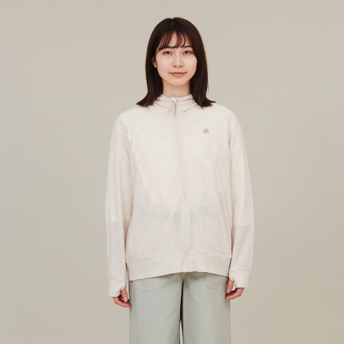 シンプルジップフーディ トップス