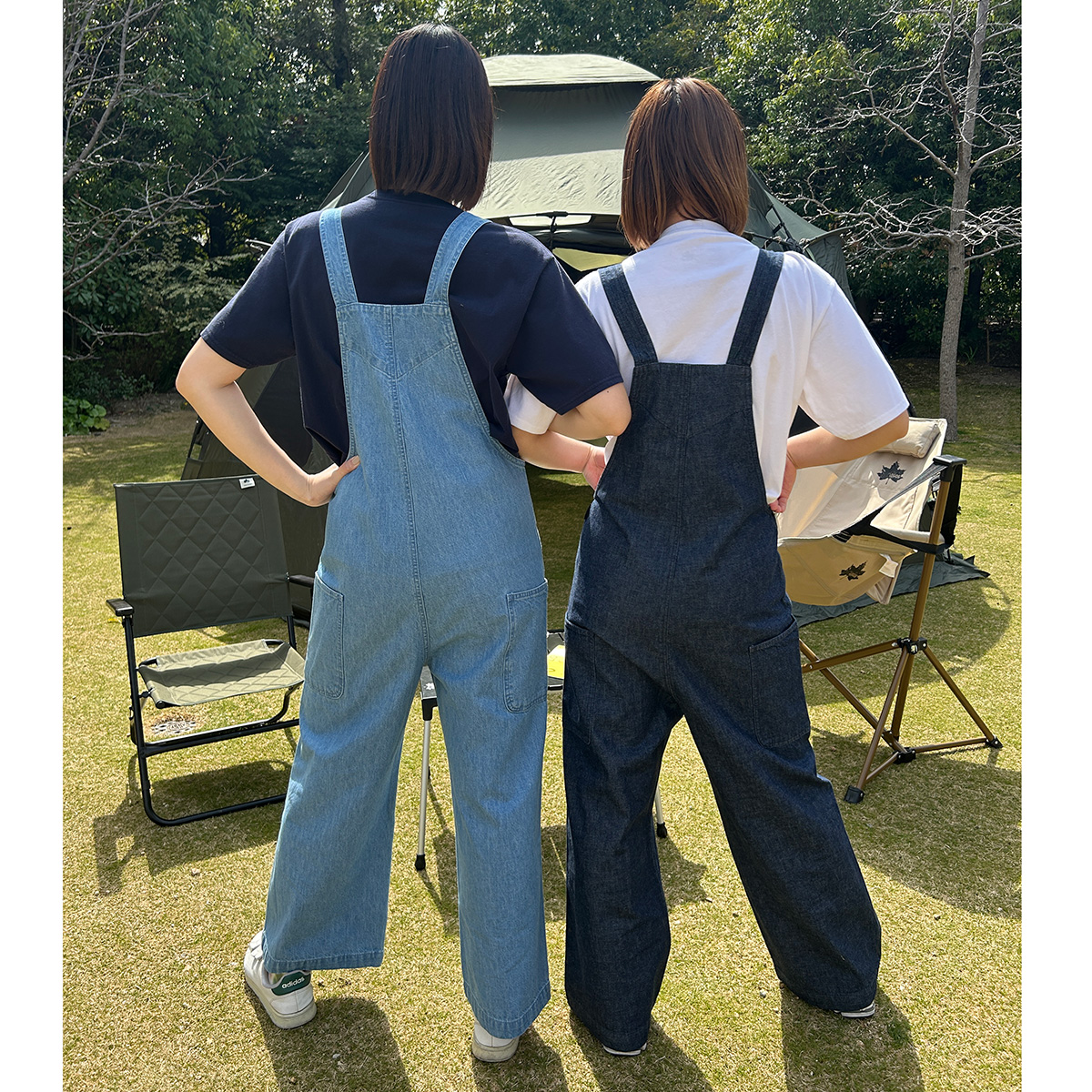 プレイフルキャンプデニムオーバーオール ボトムス