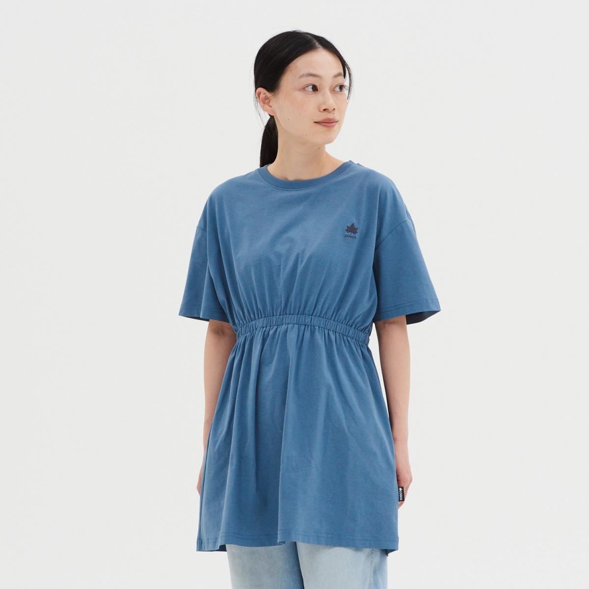 LADIES　ウエストマーク　チュニックTシャツ トップス