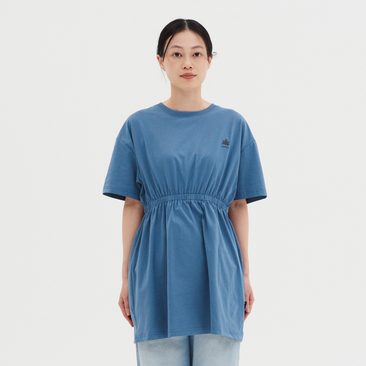 LADIES　ウエストマーク　チュニックTシャツ トップス