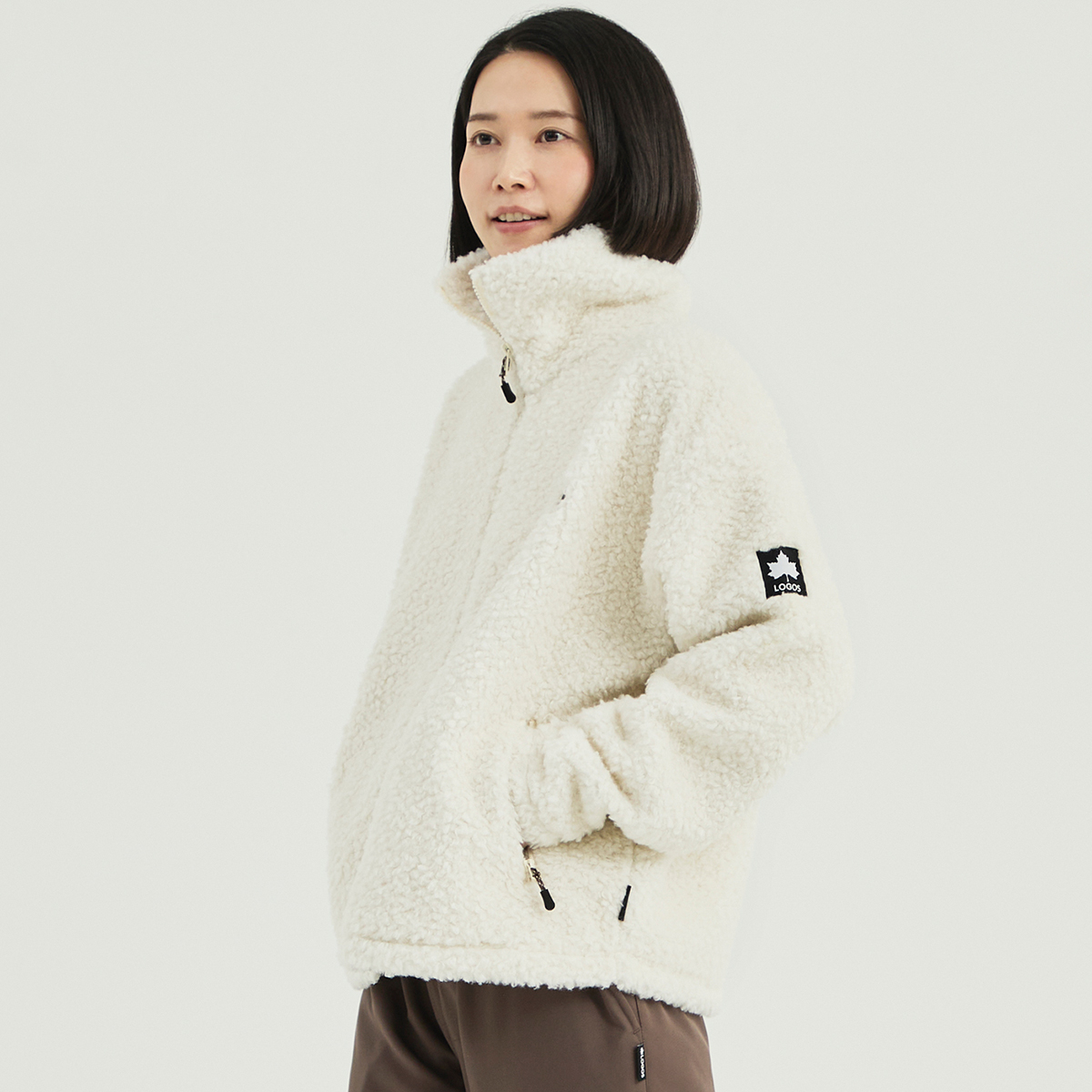 クリンプボアスタンドジップジャケット　LADIES アウター