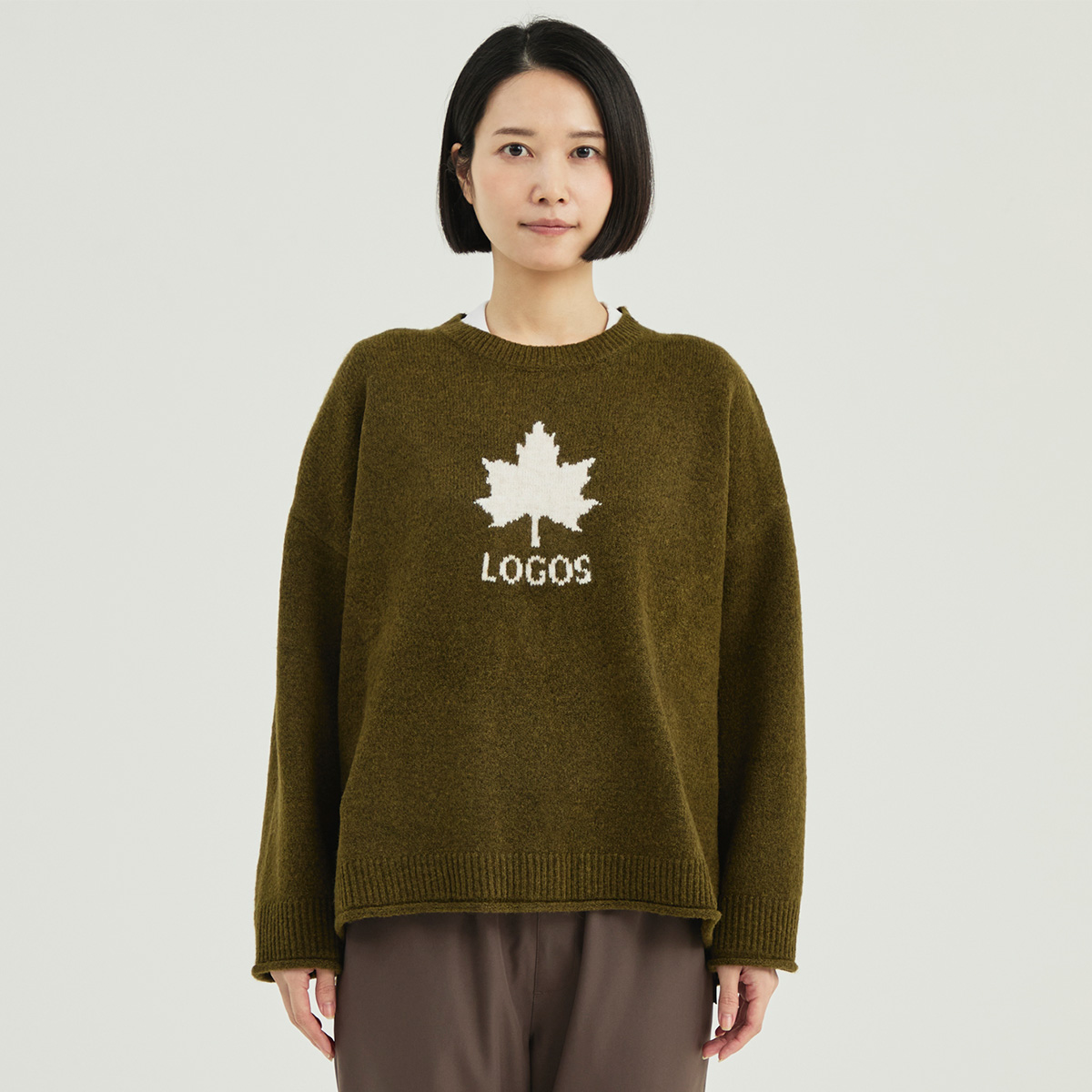 メープルリーフインターシャセーター　LADIES トップス