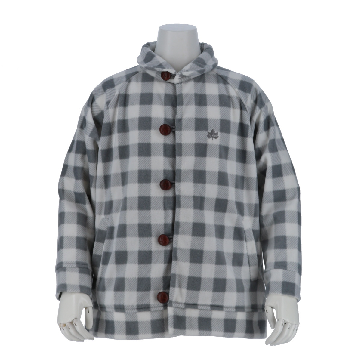 KIDS ブロックチェックフリースカーデ トップス