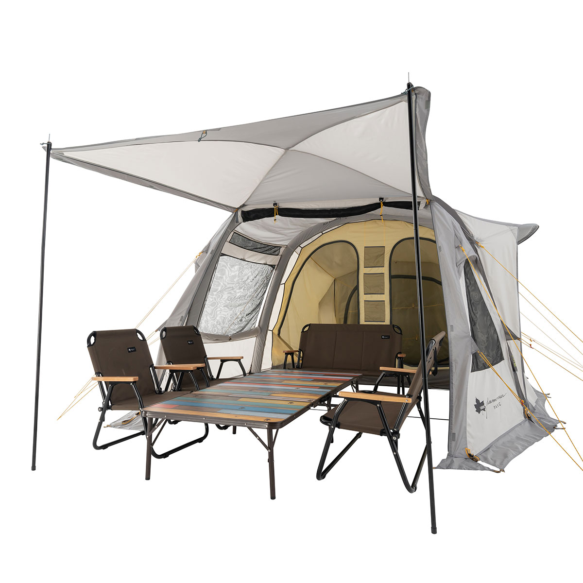 グランベーシック エアマジックトンネル ベンチテーブルセット６ テント