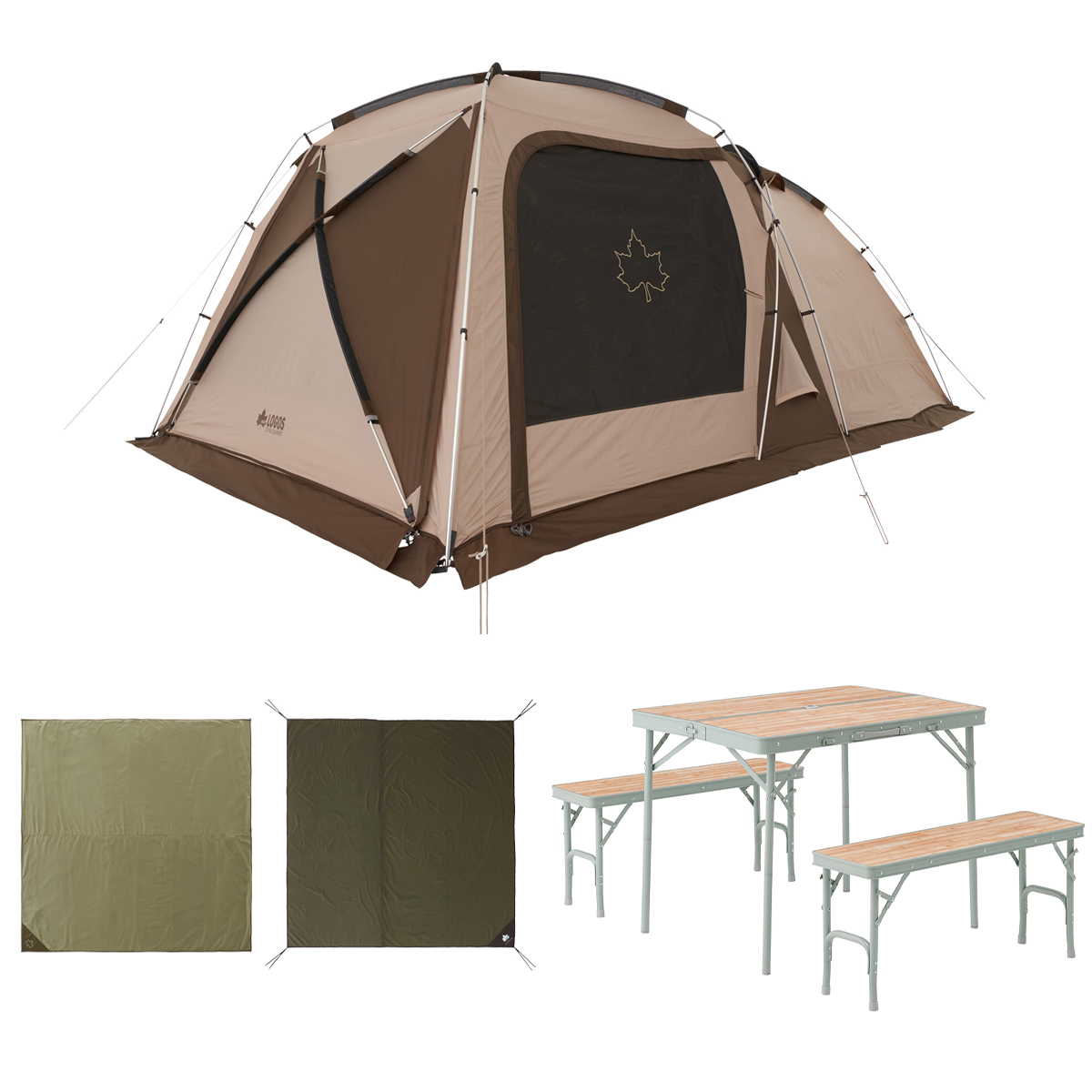 Tradcanvasドゥーブル ベンチテーブルセット４ テント
