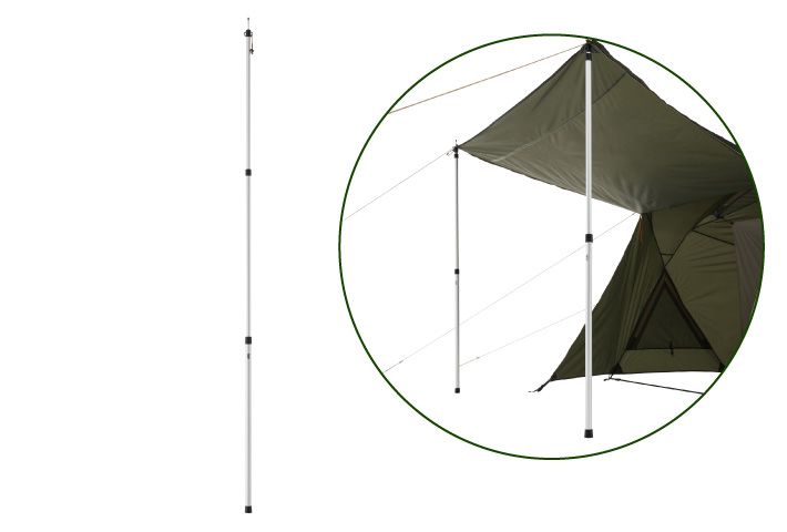 お好みの高さに固定可能！タープが抜けにくいアルミポール