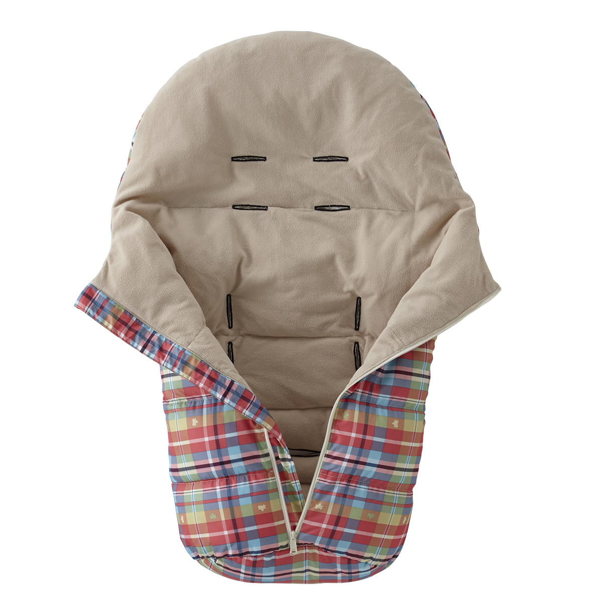ニュー丸洗いベビーカーシュラフ（チェック） 寝具