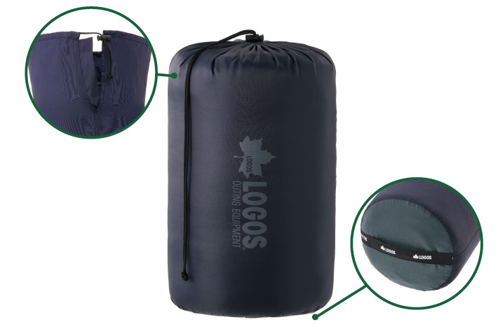 ワイド開口の収納袋付き