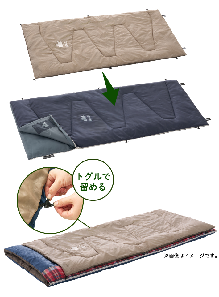 シュラフコンフォーターと組み合わせて暖かさをプラス