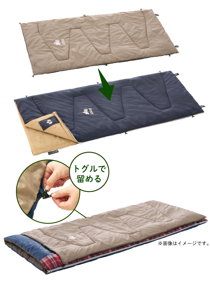 シュラフコンフォーターと組み合わせて暖かさをプラス