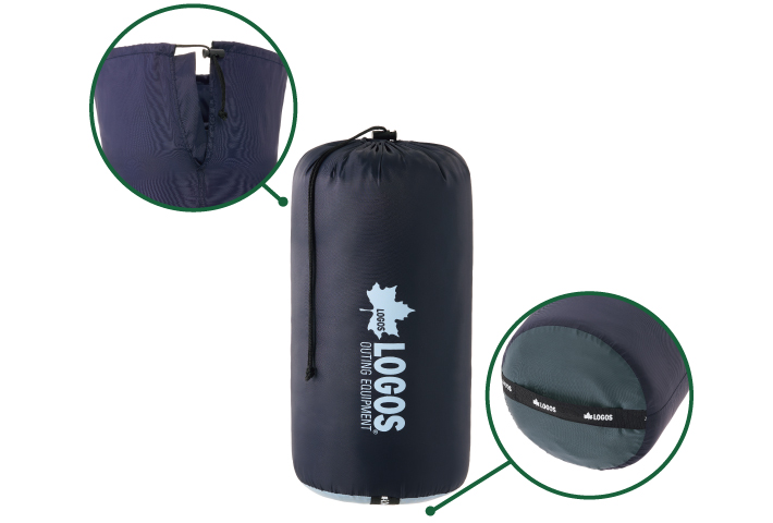 ワイド開口の収納袋付き