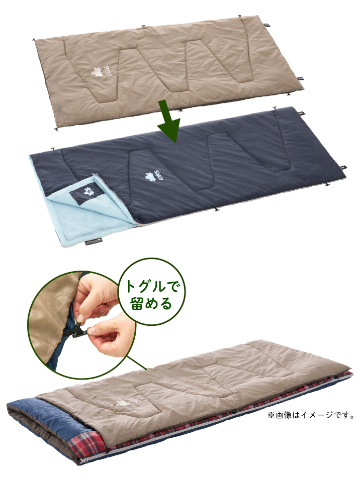 シュラフコンフォーターと組み合わせて暖かさをプラス