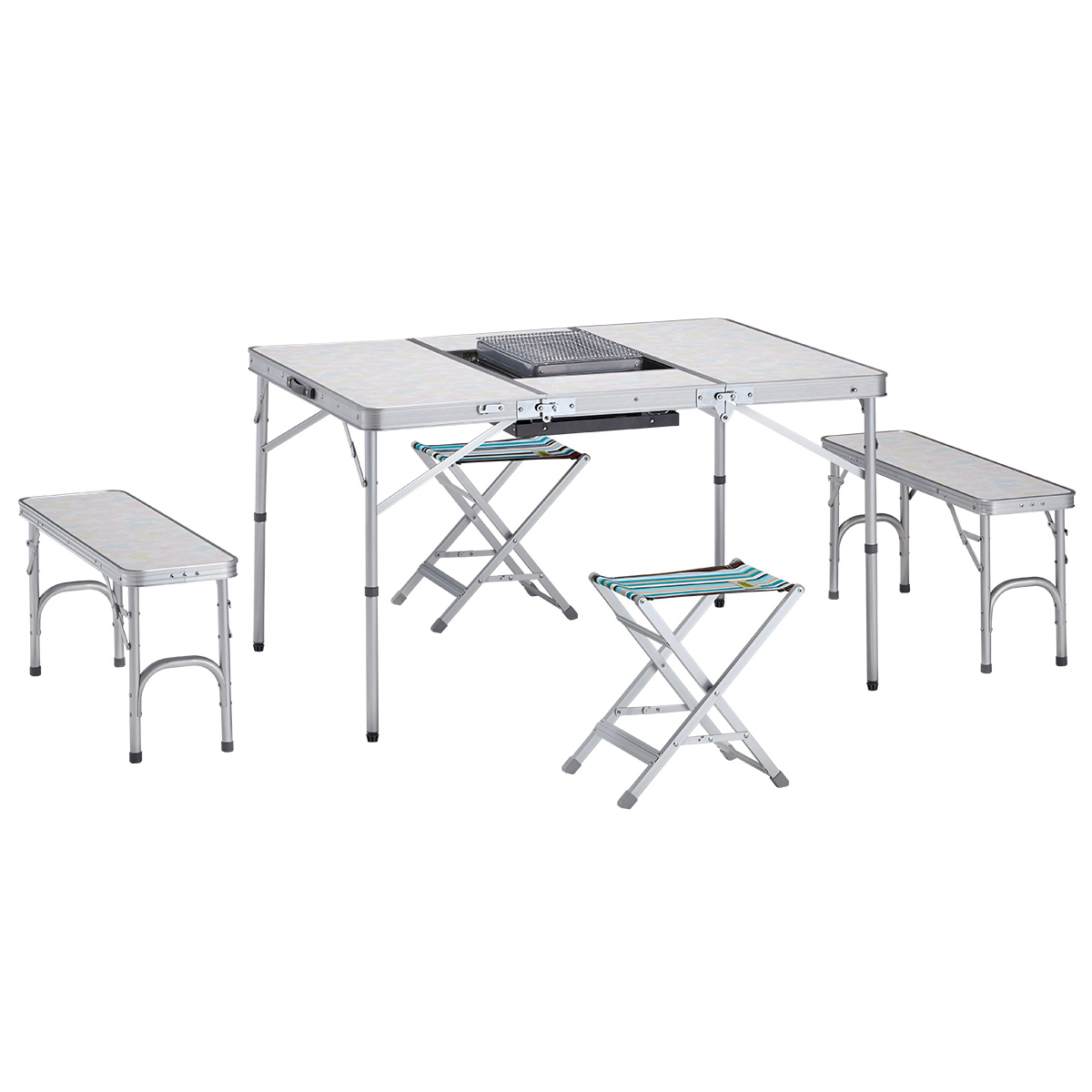 BBQベンチテーブルセット6-AF（メイプル） 家具