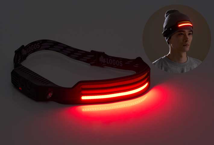 夜釣りでも快適。虫が寄りにくい赤色ライト