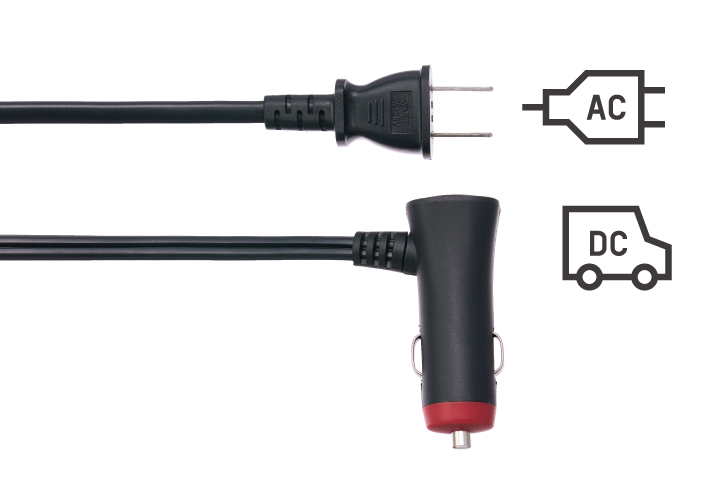 車や家、キャンプ場でも使える！ AC・DC２電源対応