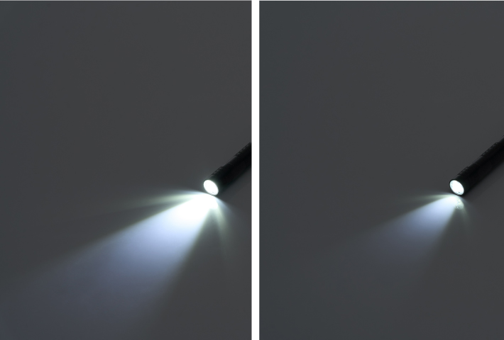 3モード点灯＆絞り機能で自在に照らす