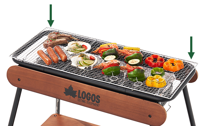 焼網に、うれしい肉休めスペース!