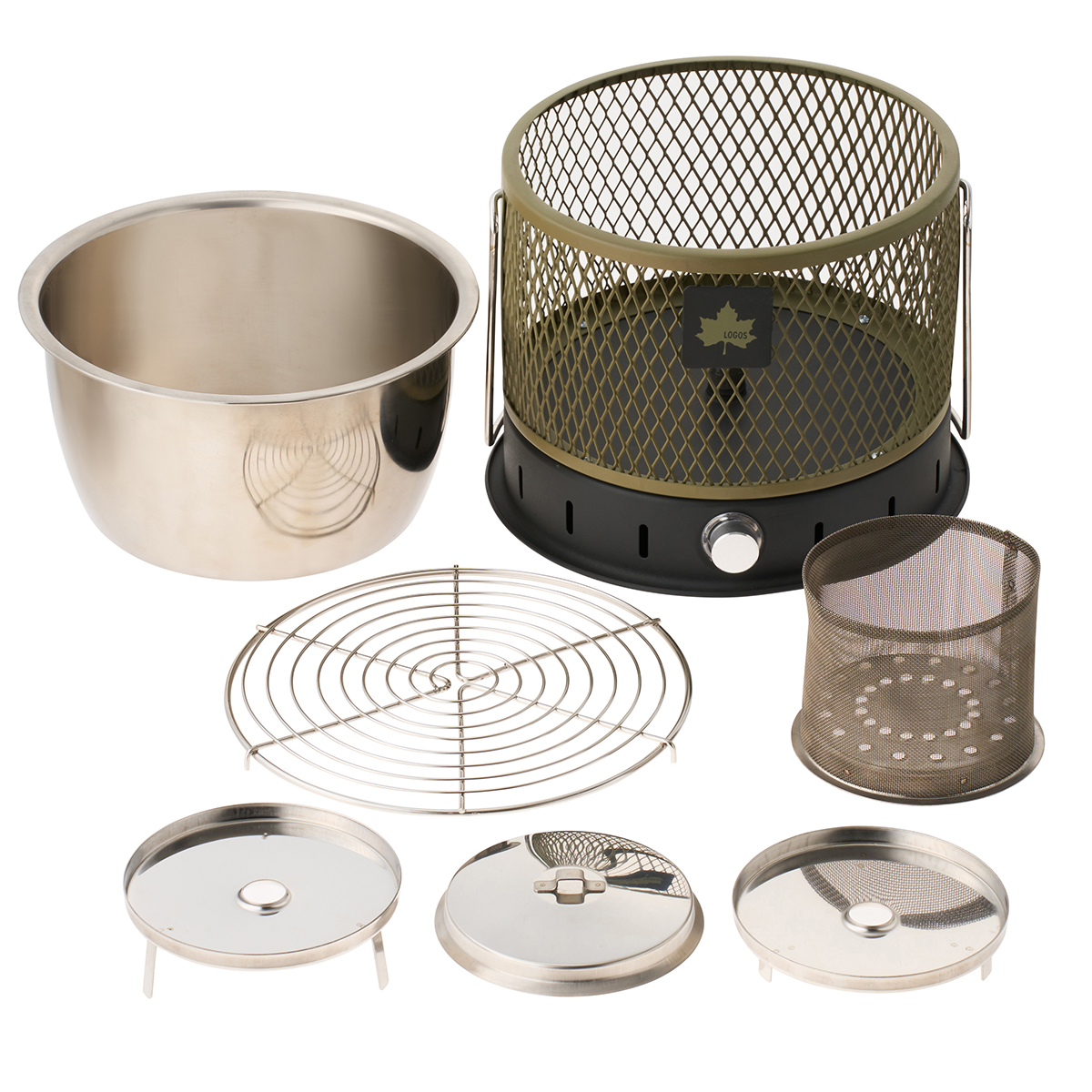 【1月下旬発売開始予定】LOGOS 無煙 メシ暖房グリル（ファンの力で火力抜群） グリル・たき火・キャンドル