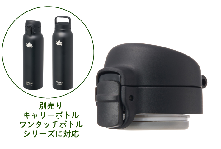 ThermoWallシリーズ・ボトル対応！ワンタッチ開閉キャップ