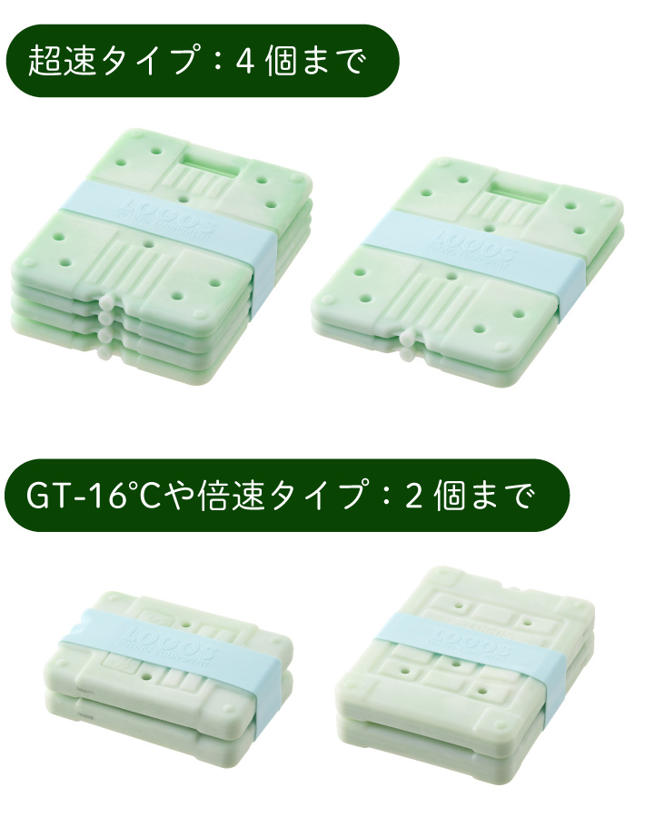 様々なサイズの氷点下パックに対応!