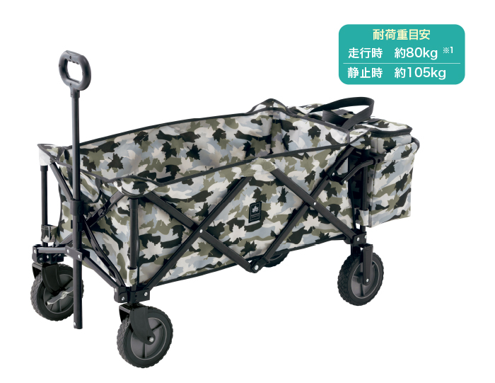 大容量キャリーにクーラーバッグを標準装備 重い荷物がけでなく、冷たい食料品もラクラク運べる!