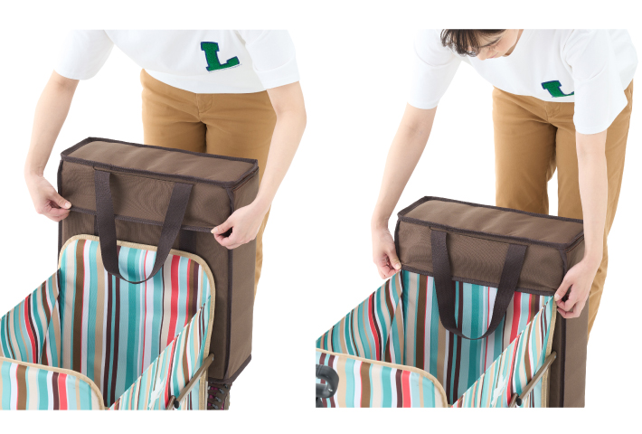 2つの荷室で容量たっぷり70L