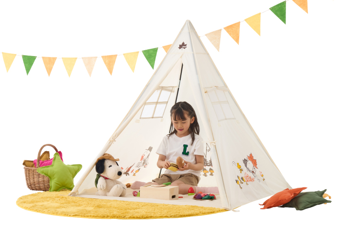 組立て簡単！とんがり屋根のSNOOPY KIDSテント