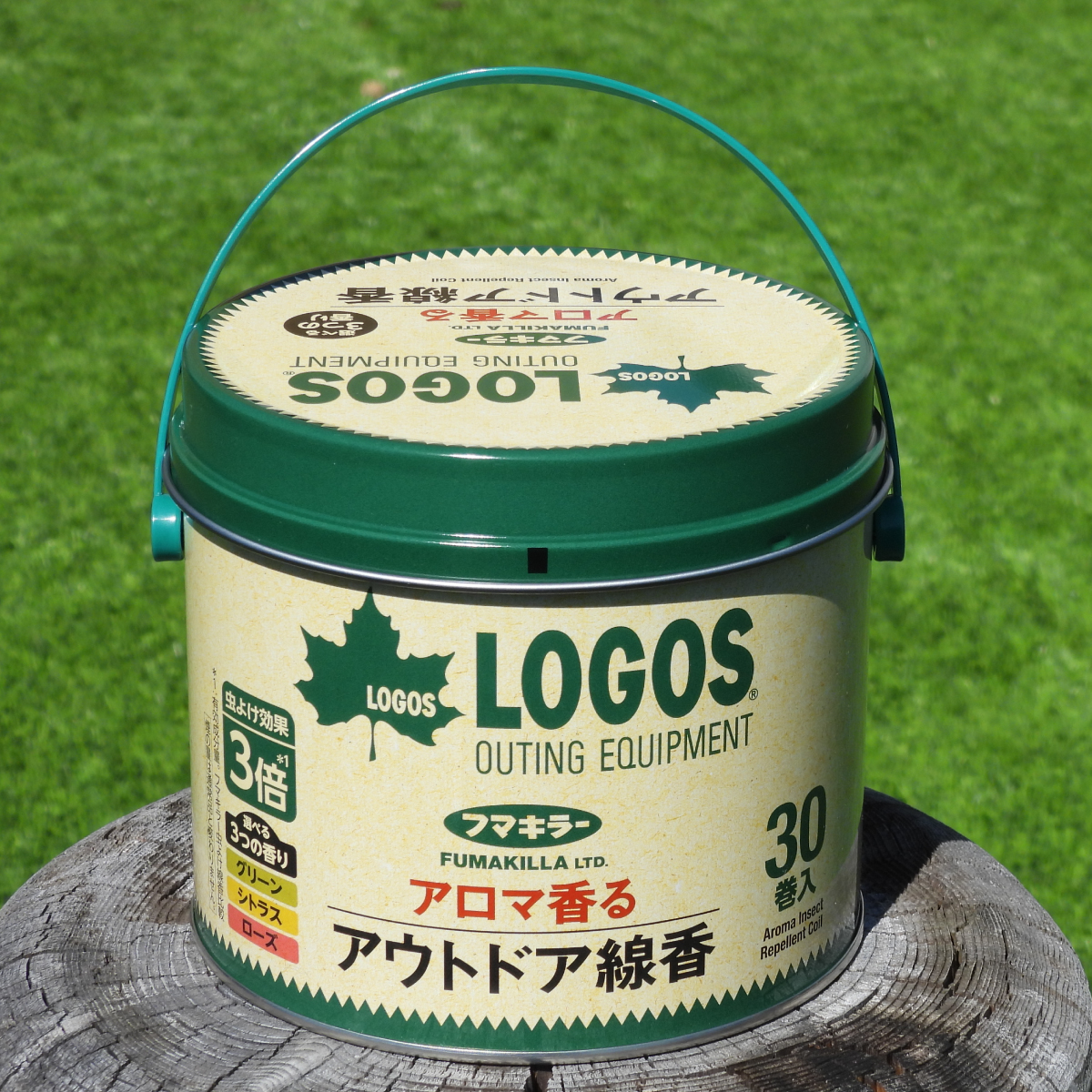 アロマ香るアウトドア線香30巻缶入 外遊び