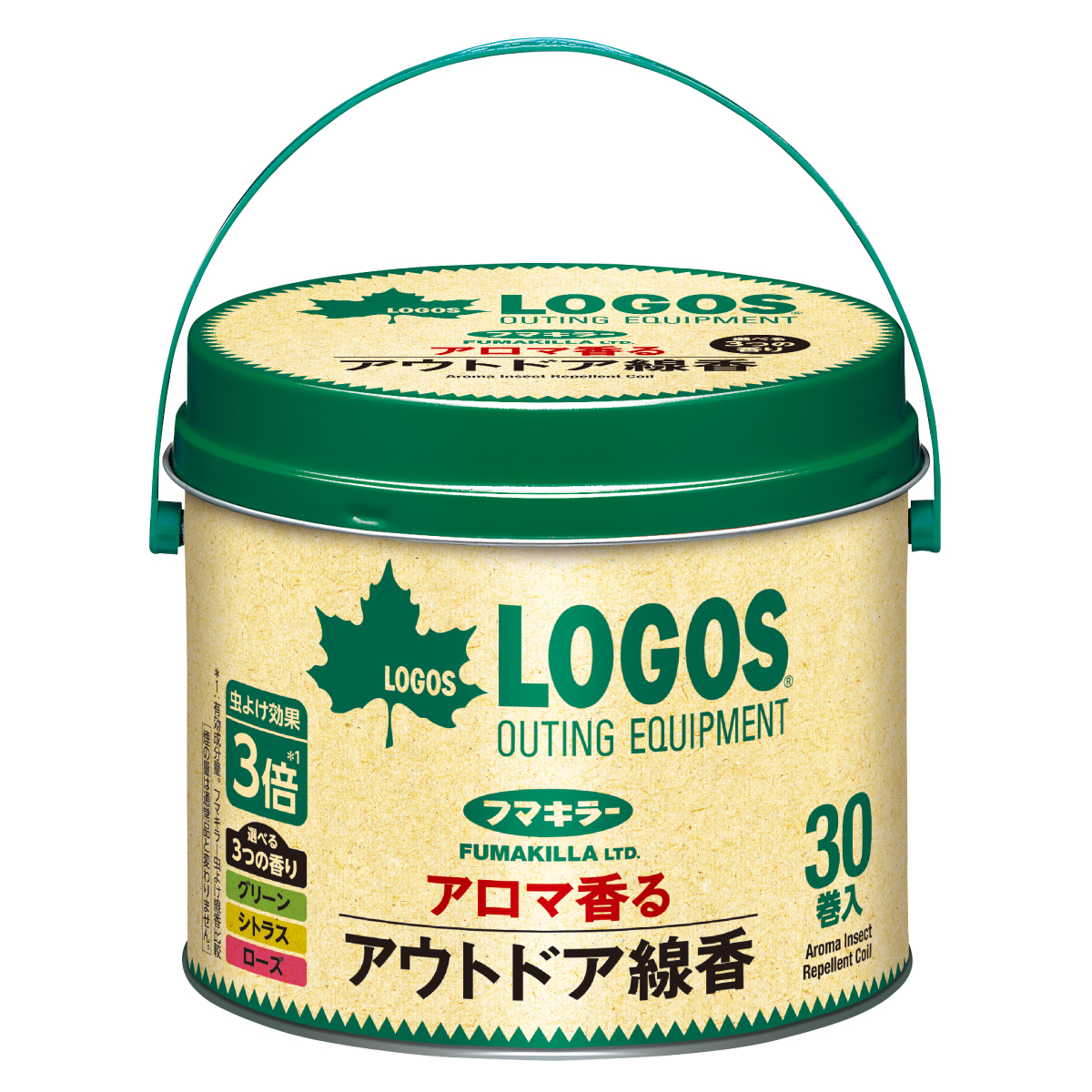 アロマ香るアウトドア線香30巻缶入 外遊び